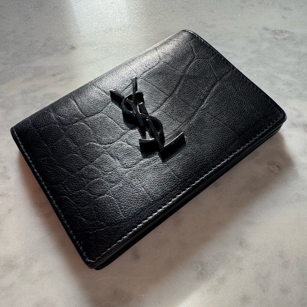 YSL Black Leather Wallet
